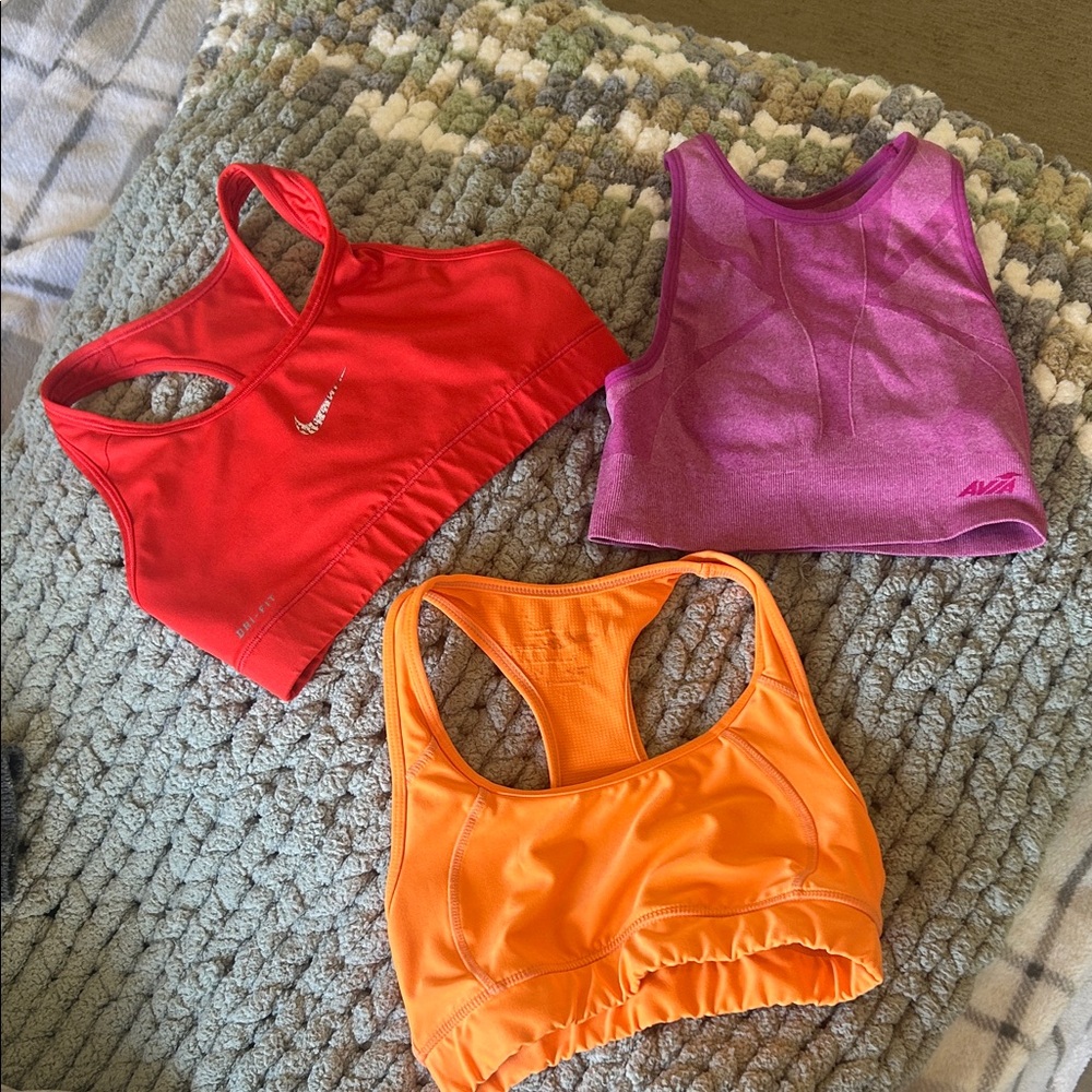 Nike Red and Orange Sports Bras
